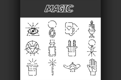 Magic flat icon set