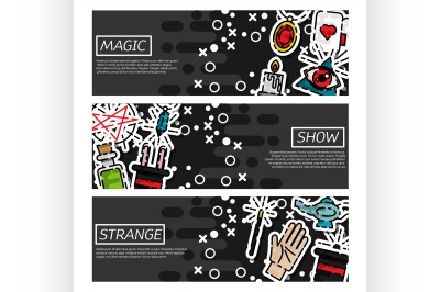 Set of Horizontal Banners about magic