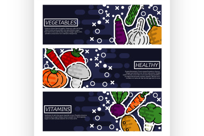 Set of Horizontal Banners about vegetables