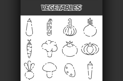 Vegetables icon set