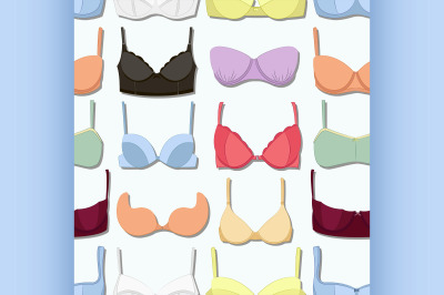 Bra icons set pattern