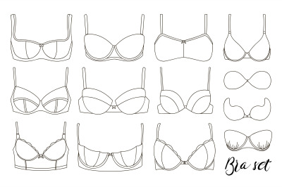 Bra icons set