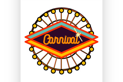 Color vintage Amusement park emblem