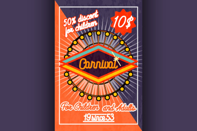 Color vintage Amusement park poster
