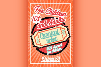 Color vintage Amusement park poster