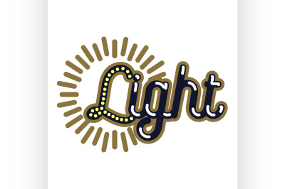 Color vintage lighting shop emblem