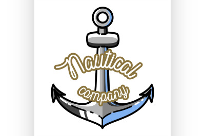 Color vintage nautical emblem