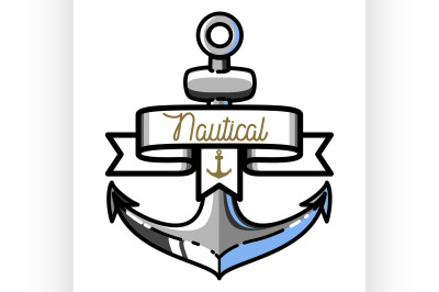 Color vintage nautical emblem