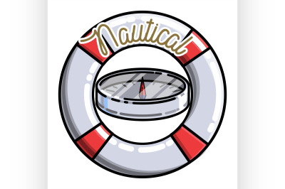 Color vintage nautical emblem