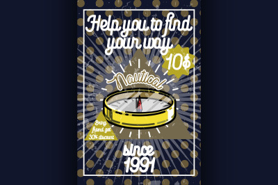 Color vintage nautical poster