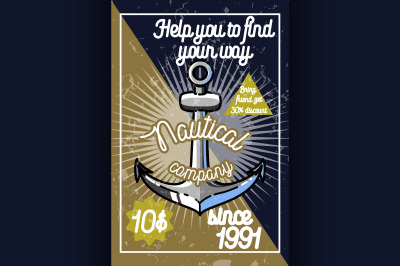 Color vintage nautical poster