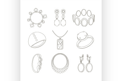 Jewelry icon set