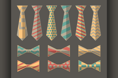 Set of Vector Ties and Bow Ties