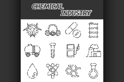 Chemical industry icon set