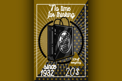 Color vintage black friday sale poster