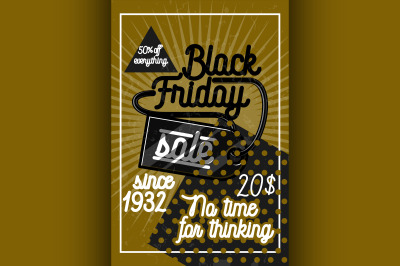 Color vintage black friday sale poster