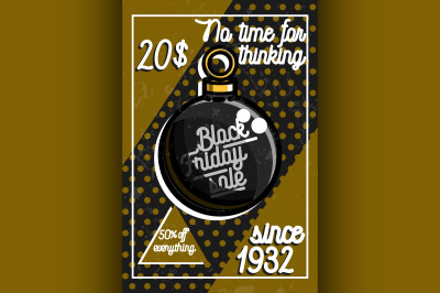 Color vintage black friday sale poster