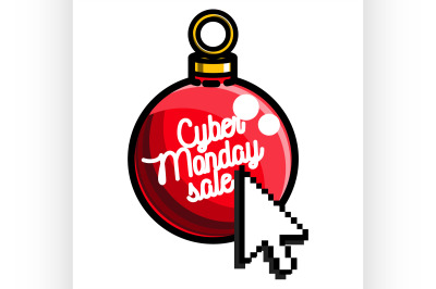 Color vintage cyber monday emblem