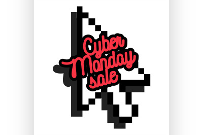 Color vintage cyber monday emblem