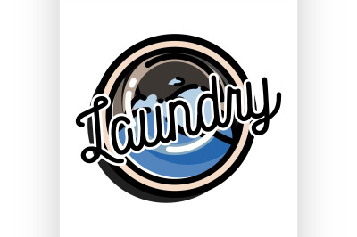 Color vintage laundry emblem