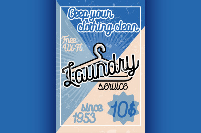 Color vintage laundry poster