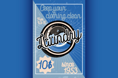 Color vintage laundry poster
