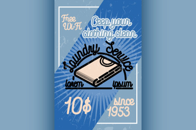 Color vintage laundry poster