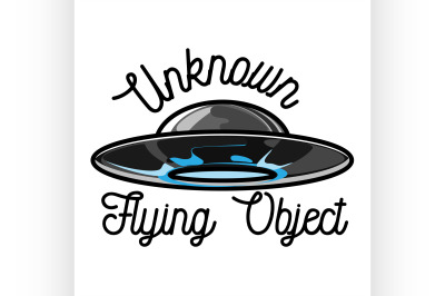 Color vintage ufo emblem