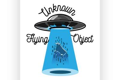 Color vintage ufo emblem
