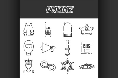 Police icon set