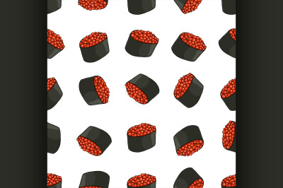 Seamless pattern of sushi