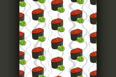 Seamless pattern of sushi