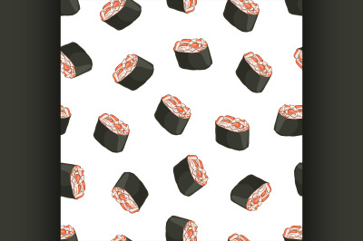 Seamless pattern of sushi