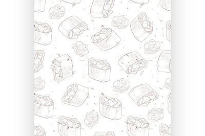 Seamless pattern of sushi