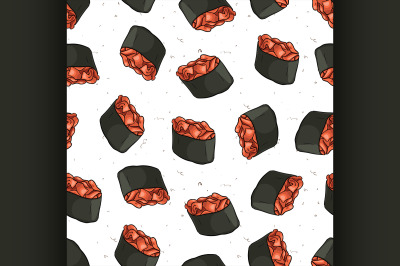 Seamless pattern of sushi