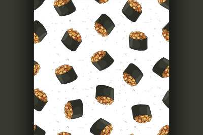 Seamless pattern of sushi