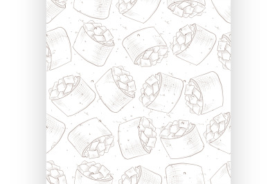 Seamless pattern of sushi