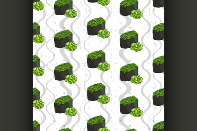 Seamless pattern of sushi