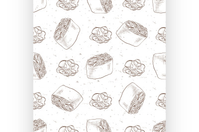 Seamless pattern of sushi