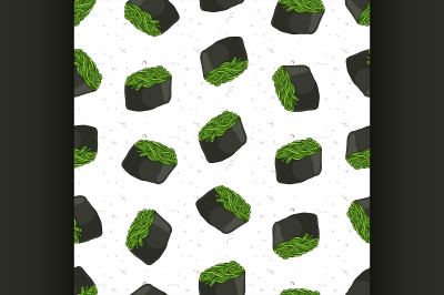 Seamless pattern of sushi