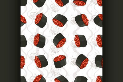 Seamless pattern of sushi