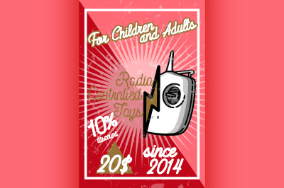 Color vintage radio controlled toys emblem