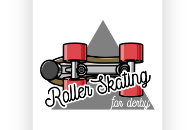 Color vintage roller Skates emblem
