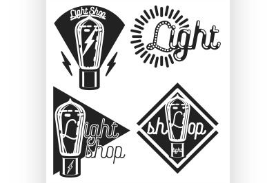 Vintage lighting shop emblems