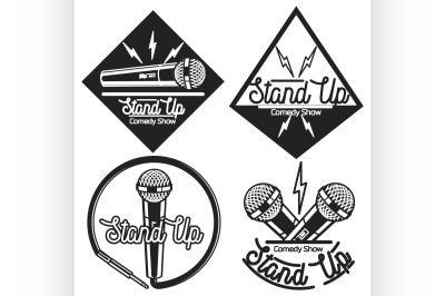 Vintage Stand up comedy show emblems