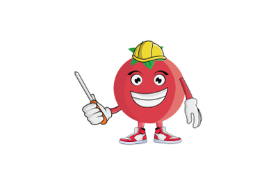 Pomegranate Construction Worker Fruit Cartoon Character Design