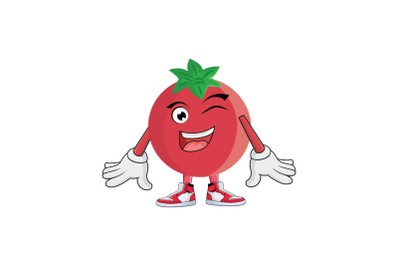 Pomegranate Wink Fruit Cartoon Character Design