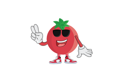 Pomegranate Cool Sunglasses Fruit Cartoon Character Design