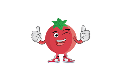 Pomegranate Wink Double Thumbs Up Fruit Cartoon Character Design