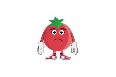 Pomegranate Sad Frown Fruit Cartoon Character Design